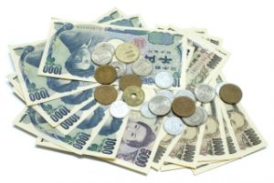 Japanese yen isolated on white background